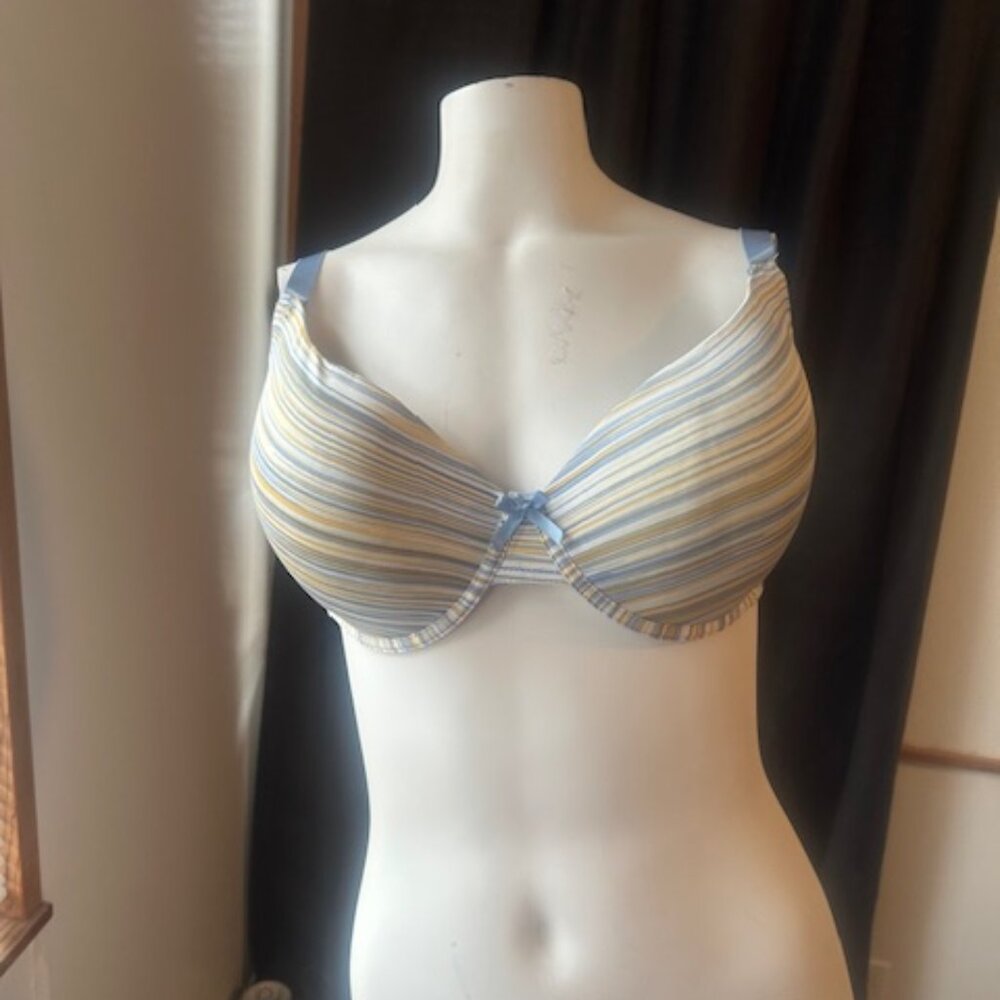 True by Rue 21 Blue/Yellow stripe Bra, size 40D